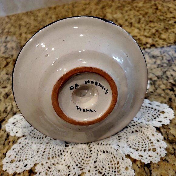 Vintage Signed Handmade Handpainted Floral Candlestick Art Studio Pottery - Picture 4 of 4